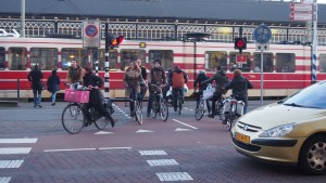 オランダ自転車道の交通渋滞